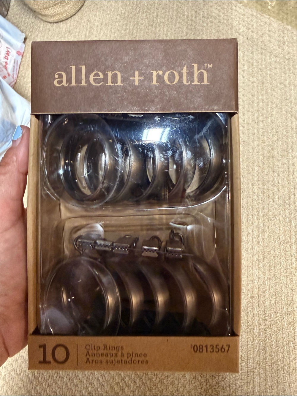 Allen and Roth Curtain Clip Rings (Set of 10)